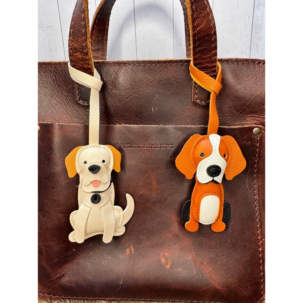 Hound Dog Bag Charm Bundle Set of 2 Dog Lover Purse Charms Vegan Bag Charms New!